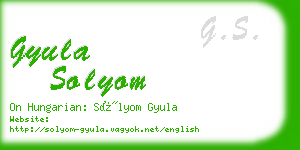 gyula solyom business card